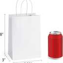 BagDream Small Gift Bags with Handles 50Pcs 5.25x3x8 Inches Kraft Paper Bags Bulk for Party Favor, Retail, Merchandise, Wedding, Gifts, Recyclable White Paper Sacks