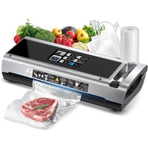 90KPa Portable Vacuum Sealer Machine for Food, One-Touch Open Lid, Detachable & Easy to Clean, Vertical Placement Saves Space, Powerful Suction for Freezer Bags & Food Storage