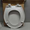 Mayfair Collins Slow Close Toilet Seat, Durable Plastic Seat with Extra Stability Bumpers and Secure Hinges, Made in USA, Round, White