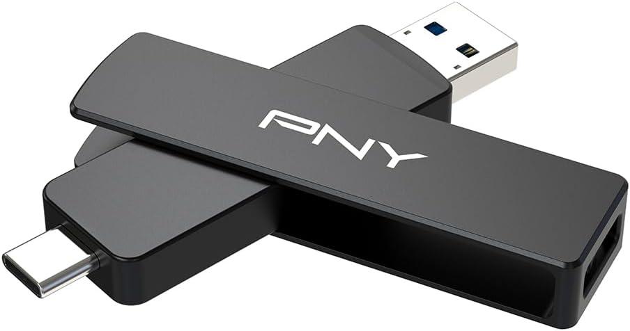 PNY 512GB Duo Link V3 USB 3.2 Gen 2 Type-C & Type-A OTG Flash Drive Extreme Speeds Read/Write 1000/800MB/s External Mobile Storage Compatible with Smartphone/Tablet/Laptops/Desktops