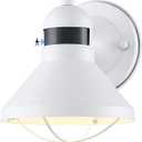 LONEDRUID Dusk to Dawn Motion Sensor LED Outdoor Barn Light Fixtures White Exterior Wall Lantern Waterproof Outside Sconce Lighting Rustic Farmhouse Wall Mount Lamp for House Porch Patio Garage