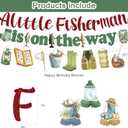 Fishing Baby Shower Decorations for Boy, Gone Fishing Baby Shower Decorations, A Little Fisherman Is on the Way Banner Cake Cupcake Toppers Balloons for Boys Baby Shower Party Decor Supplies