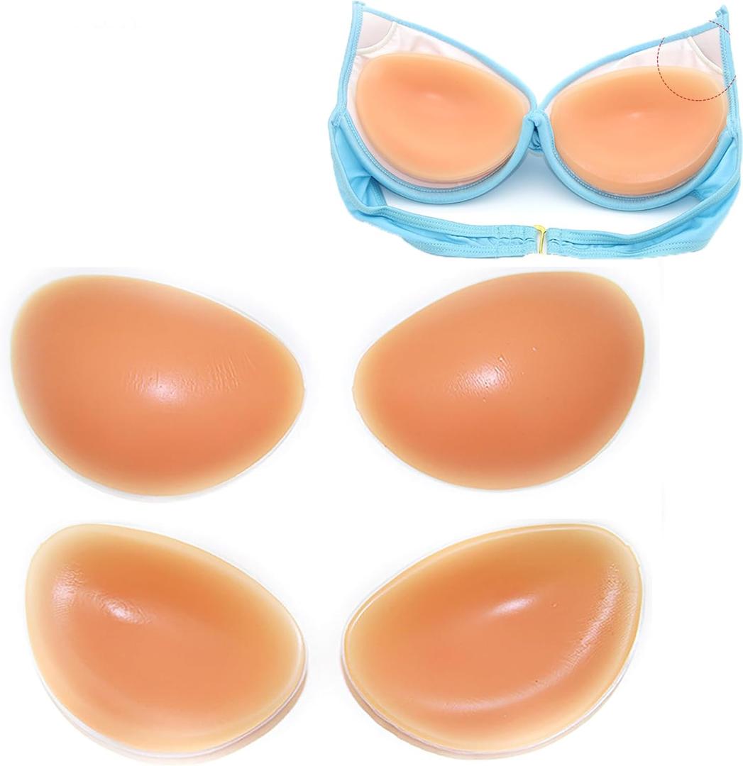 Majurphy Silicone Bra Inserts Pads,Non-adhesive Padding Insert, Boombas Breast Enhancer Push Up Bra Inserts,Chicken Cutlets Bra Insert,Orange, 1 Pair Majurphy Silicone Bra Inserts Pads,Non-adhesive Padding Insert, Boombas Breast Enhancer Push Up Bra Inserts,Chicken Cutlets Bra Insert,Orange, 1 Pair