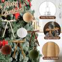 12 Pcs 4 Inch Large Velvet Christmas Balls with 24 Pcs 5.9 x 8.7 Inch Velvet Xmas Tree Bows Christmas Flocked Ornaments Set Hanging Decors for Tree Garland Holiday Party Decors(Neutral)