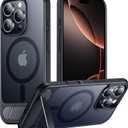 Temdan Magnetic Compatible with iPhone 16 Pro Max Case, [Built-in Invisible Kickstand][Compatible with MagSafe] [Military Grade Shockproof] Slim Translucent Matte Phone Case for iPhone 16 Pro Max 6.9" (Black)