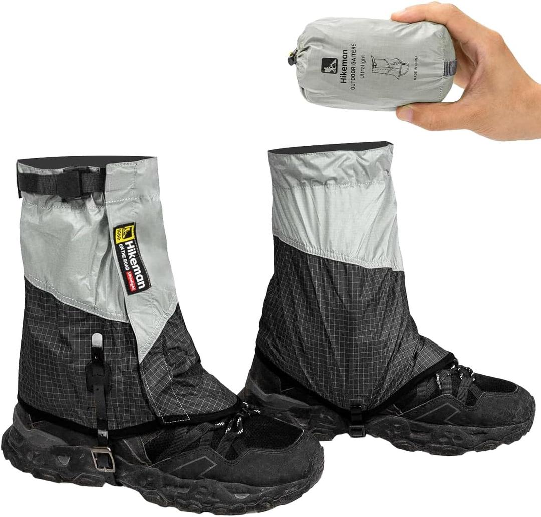 Trail Gaiters, Waterproof Low Shoe Protectors, Adjustable Boots Gators for Hiking & Running - Prevents Debris in Shoes (Large)