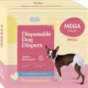 Comfortable Female Dog Diapers - 12-Pack Super Absorbent Disposable Doggie Diapers - FlashDry Gel Technology & Wetness Indicator - Leakproof Diapers for Dogs in Heat, Excitable Urination, Incontinence (Small)