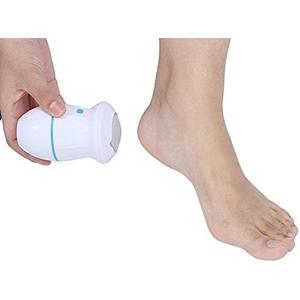 Electric Feet Callus Remover, Battery Operated Foot Grinder Callus Dead Skin Remover Vacuum Foot File Pedicure Tool(White + Blue)