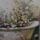 Floral Bathroom Canvas Wall Art bathroom pictures Wall Decor 16x24 Framed