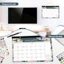 2 x Desk Calendar 2026, Monthly Desktop Large Calendar (Jan 2026 - Jun 2027) 17" x 12" Desk Wall Planner for Family Teacher School Office Supplies, Vintage Floral