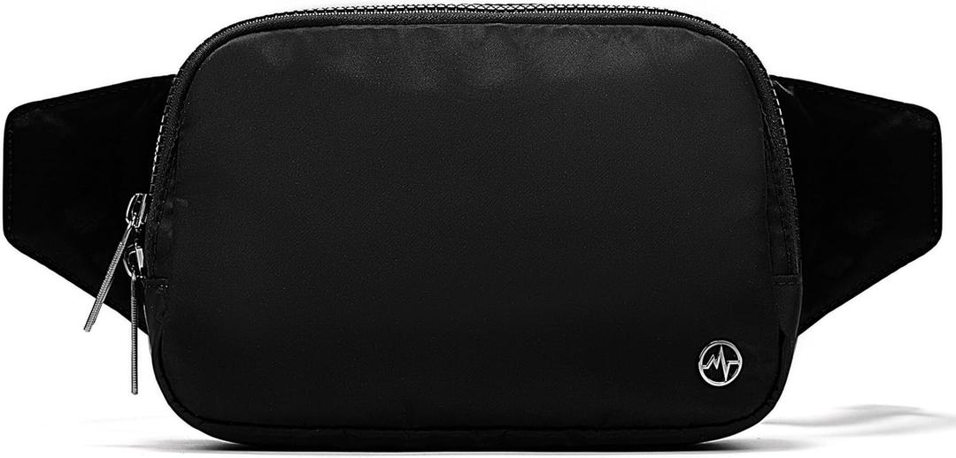 Pander Belt Bag Large 2L, Nylon Fanny Pack Purse for Women and Men with Adjustable Strap (Black Onyx)