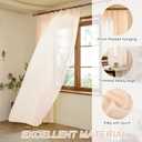 Pink Sheer Curtains 96 Inch Length Semi Voile Sheer Curtains for Girls Bedroom Living Room Pinch Pleated Soft Touch Light Filtering Drapes(Soft Pink, 42 W x 96 L, 2 Panels)