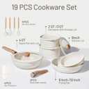 CAROTE 19pcs Pots and Pans Non Stick, Cookware Sets Detachable Handle, Induction Kitchen Pots and Pans,NonStick Cooking Set, Oven/Dishwasher/Fridge Safe, Space Saving