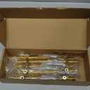 goldenwarm Kitchen Cabinet Pulls Brushed Brass Drawer Handles - Modern Cabinet Drawer Pulls Gold Kitchen Hardware, 4.5in Hole Centers, 5 Pack