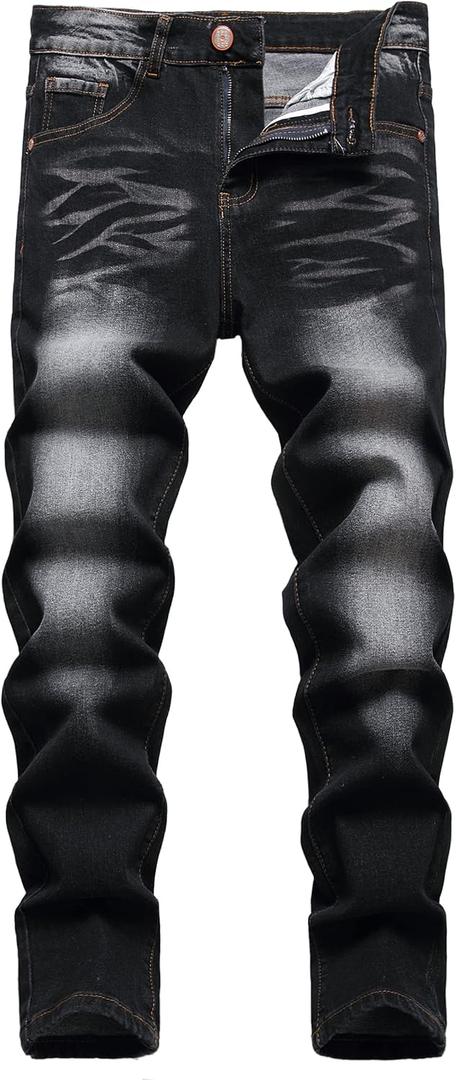 JUNBAOSS Men's Slim Fit Jeans Stretch Ripped Skinny Jeans for Men, Fashion Straight Leg Comfort Flex Waist Casual Pants (42)