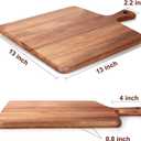 Large Acacia Wood Cutting Board with Handle Wooden Charcuterie Board Kitchen Chopping Block for Meat Cheese Vegetable Bread Fruit Serving Boards Wood Butcher Block Carving Board, 17" X 13"