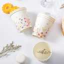 Crisky 300 Pack Paper Bathroom Cups 6oz Disposable, Elegant Design Floral Small Mouthwash Cup, Suit Hot/Cold Beverage Coffee, Dessert for Birthday Parties, Home-use, Picnics, Ceremonies