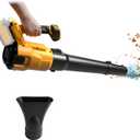 Cordless Leaf Blower Compatible with Dewalt 20v Battery, Brushless Motor, 130mph Wind Speed, 480cfm Air Volume, 3 Speed Adjustment, with Dual Nozzles for Yard Snow Dust Leaves Cleaning (1)