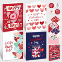 Decorably 8 Pack Foiled 4x6in Valentine Cards for Adults with Envelopes and Stickers, 8 Fun and Elegant Designs for Loved Ones, Family, Friends with Printed Message Inside, Gifting & Mailing