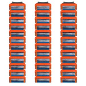 36 Blades Replacement Parts for GL-Fusion 5 Style Razors (orange), Wet Razors Men's Blades Value Packs