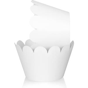 KPOSIYA Set of 100 Artistic Bake Cake Cups Filigree Little Vine Lace Laser Cut Cupcake Wrapper Liner Baking Cup Muffin CaseTrays for Wedding Birthday Party Decoration-Best Kitchen GiftWhite