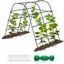 Cucumber Trellis for Raised Bed 67" x 67" U-Frame Garden Arch Tunnel with Netting Vegetable Fruit Flower Lightweight Metal Plant Support for Climbing Plants Outdoor, Black