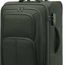 LOVEVOOK Carry On Luggage 22x14x9 Airline Approved, 22 Inch Softside Suitcases with Spinner Wheels, Lightweight Carry-on Suitcase with TSA Lock for Women Men, Large Luggage for Travel Business Trip (Army Green)