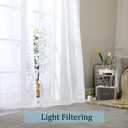 OWENIE Sheer White Curtains, Sheer Curtains 96 inches Long 2 Panels Set, Rod Pocket Voile Fimly Sheer Drapes for Living Room/Bedroom, 2pcs, Each 59" W x 96" L