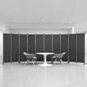 10-Panel 6 ft Tall Indoor Folding Room Divider, Dark Grey