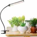 GooingTop Grow Light for Indoor Plants Growing,5000K White Full Spectrum Gooseneck Plant Lamp with Red Blue LED Clip Desk for Pot Plant Seed Starting,Dimmable with Auto Timer