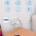 Surge Protector Power Strip 15 Ft Cord, Ultra Thin Flat Extension Cord with 8 Outlets 4 USB Ports(2 USB C), Flat Plug Power Strip, 15 Ft Long Braided Power Cord for Home, Office, Dorm Room Essentials