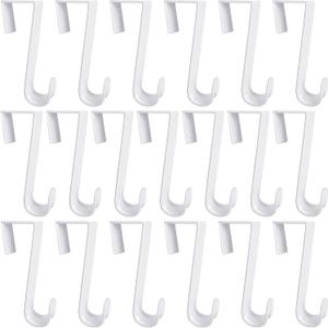 Jetec 16 Pcs Plastic Over The Door Clothes Hooks Bulk 4.72 Inch Long White Clothing Hanger Hooks Over The Door Hanging Hanger for Home Kitchen Bedroom Decoration (4.72 Long)