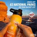 DYSANKY National Parks Water Bottle – 32 oz Insulated Stainless Steel Bottle with 63 Hand-Drawn Park Stickers, Carrier Bag, Strap & Gift Box – BPA-Free – Ideal for Hiking, Camping & Travel
