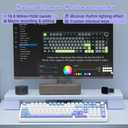 AULA F99 Pro Wireless Mechanical Keyboard with Knob,Creamy Sound,Tri-Mode BT5.0/USB-C/2.4GHz Hot Swappable Keyboard,Gasket Structure,RGB Backlit Computer Gaming Keyboards (With Knob-White&Blue&Purple)