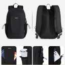 ECOHUB Mini Anti-Theft RFID Backpack for Women and Men, Water-Resistant, Lightweight Travel Daypack with iPad Sleeve, Key Holder, 9 Pockets, Daily Short Trips, Black