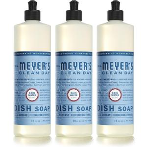 MRS. MEYER'S CLEAN DAY Liquid Dish Soap, Rain Water, 16 fl. oz - Pack of 3