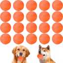 Jenaai 20 Pcs Indestructible Dog Toy Balls for Aggressive Chewers Chew Resistant Solid Rubber Bouncy Ball for Teeth Cleaning, 2in/5cm Diameter(Orange) (1.97 Inches)