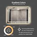 Bathroom Mirror, 44x30 Inch Gradient Front and Backlit Smart Mirror, 3 Colors Dimmable CRI>90 Double Lights, IP54 Enhanced Anti-Fog, Hanging Plates Wall Mount LED Mirror