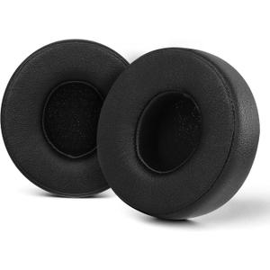 Replacement Ear Pads for Beats Solo 2/3 Wireless Headphones for A1796 / B0534, Beats Solo Replacement earpads with Noise Cancelling Foam, Soft Protein Leather (Black)