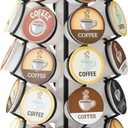 Nifty K Cup Holder Compatible with K-Cups, Coffee Pod Carousel | 35 K Cup Holder, Spins 360-Degrees, Lazy Susan Platform, Modern Black Design, Home or Office Kitchen Counter Organizer