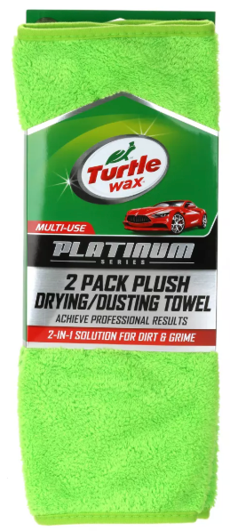Turtle Wax Platinum 2pk Plush Drying/Dusting Towel: Microfiber Car Wash & Drying Towels for RVs, Trucks, Boats