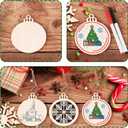 Max Fun 100PCS DIY Wooden Christmas Ornaments Unfinished Predrilled Wood Circles for Crafts Centerpieces Holiday Hanging Decorations in 10 Shapes