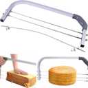 Professional Cake Cutter Slicer Leveler, Commercial 4 Layers Adjustable Stainless Steel Cakes Slice, Large Bread Cutter Toast Cutting Saw, Straight Spatula Baking Level Stratification Birthday Tools, 3.5"