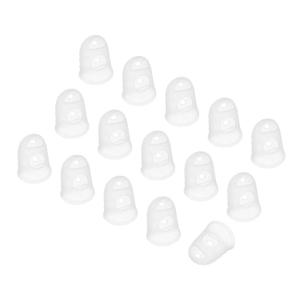 PATIKIL Finger Tip Covers Cots, Light White Silicone Finger Protectors Gloves Breathable Reusable Fingertip Caps with Air Holes for Dry Skin Finger Cracking, XL, 15 Pcs
