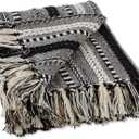 DII Braided Striped Decorative Throw Blanket, 50x60, Black