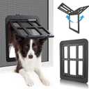PETLESO Dog Door for Sliding Door, Lockable Dog Screen Door with Magnetic Closure Easy Install Pet Door for Dogs Cats, 11"x13" Black (11"13" Black)