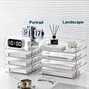 Gagee 4 Pack Paper Organizer for Desk,Stackable Paper Tray Book Holder for Classroom,Office and More,Letter Tray Desk Organizer,Clear