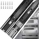10 inch Drawer Slides 6 Pairs (12pcs) Soft Close 3 fold Full Extension Side Mount Cabinet Drawer Glides 10" Black Cabinet Rails for Dresser, Cabinet, Kitchen 100 LB Capacity