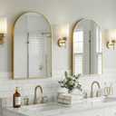 2-Pack Arched Mirror for Wall, 36x24 Inch Bathroom Vanity Arched Wall Mirror with Metal Frame, Anti-Rust, Tempered Glass, Wall Mounted Mirror for Bedroom, Living Room, Entryway, Gold