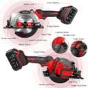 6" Cordless Circular Saw, 21V Compact Wireless Circular Saw, 4.0Ah Battery, 5800RPM, Max Cut 2-1/6" (90), 1-1/4" (45),w/40T & 60T Blades,Fast Charger (1Hr),Applicable to Wood,Aluminum & Plastic